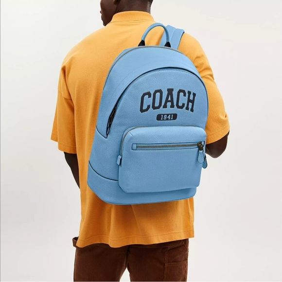 NWT Coach West Leather Backpack With Varsity - Picture 11 of 12